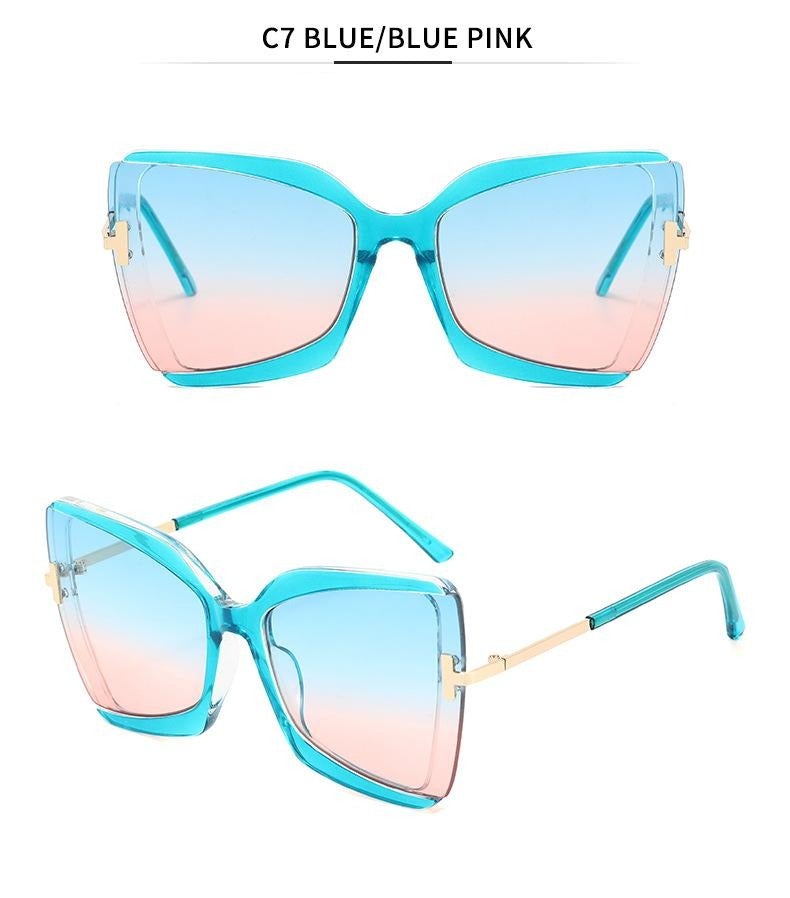 Oversized Big Frame Colorful Shades Square Sunglasses