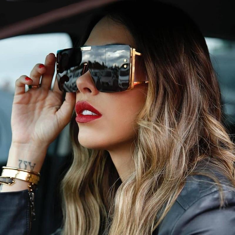Oversized Lens Shades Vintage Square Sunglasses