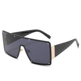 Vintage Luxury Design Oversized Metal Square Sunglasses