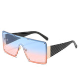 Vintage Luxury Design Oversized Metal Square Sunglasses