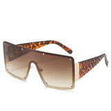 Vintage Luxury Design Oversized Metal Square Sunglasses