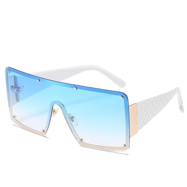 Vintage Luxury Design Oversized Metal Square Sunglasses