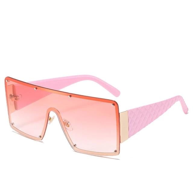 Vintage Luxury Design Oversized Metal Square Sunglasses