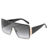 Vintage Luxury Design Oversized Metal Square Sunglasses