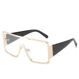 Vintage Luxury Design Oversized Metal Square Sunglasses