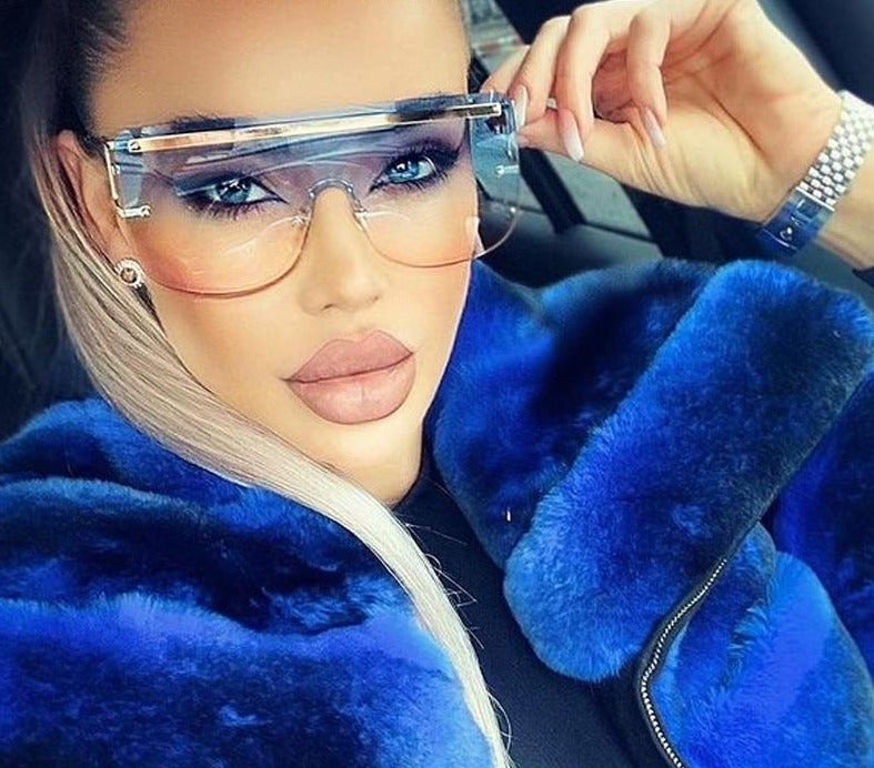 Rimless Alloy Flat Shade Sunglass