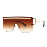 Rimless Alloy Flat Shade Sunglass
