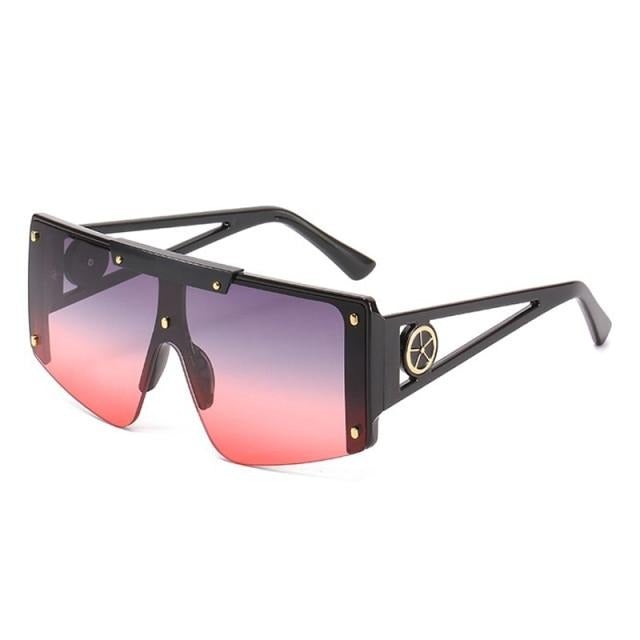 Vintage Rimless Flat Square Sunglasses