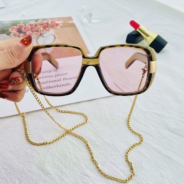 Big Frame Vintage Square Sunglasses