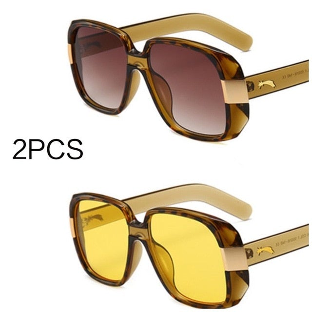 Big Frame Vintage Square Sunglasses