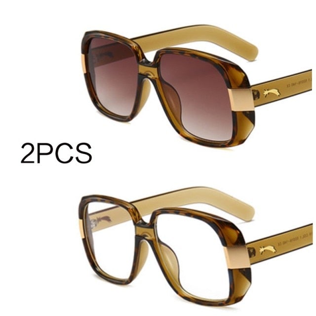 Big Frame Vintage Square Sunglasses