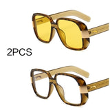 Big Frame Vintage Square Sunglasses