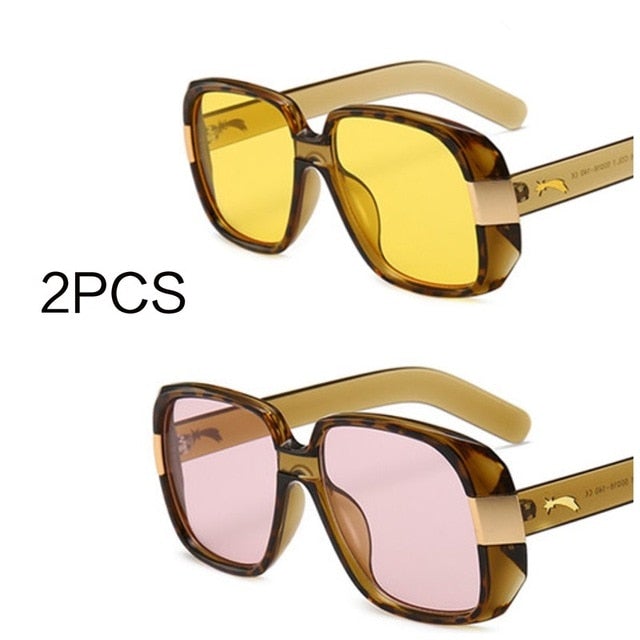 Big Frame Vintage Square Sunglasses