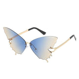Rimless Overisized Butterfly Cat Eye Sunglasses