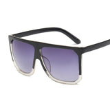 Half Rimless Flat Top Retro Sunglasses