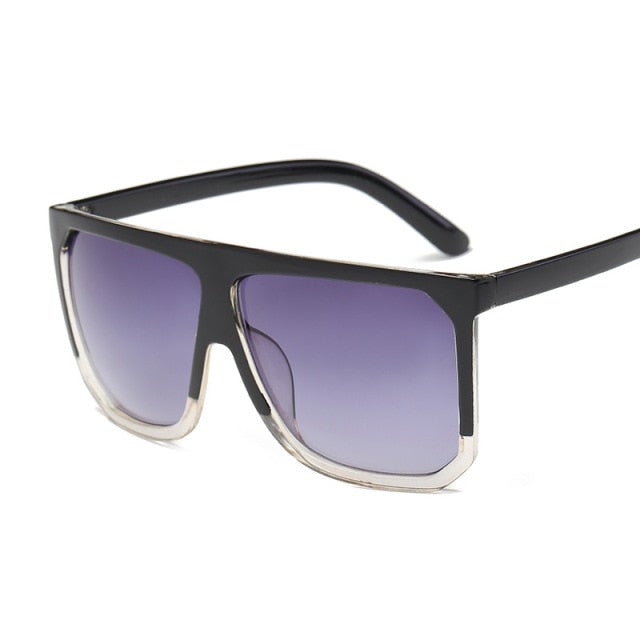 Half Rimless Flat Top Retro Sunglasses