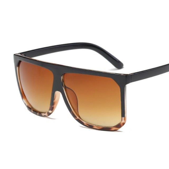 Half Rimless Flat Top Retro Sunglasses