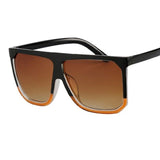 Half Rimless Flat Top Retro Sunglasses
