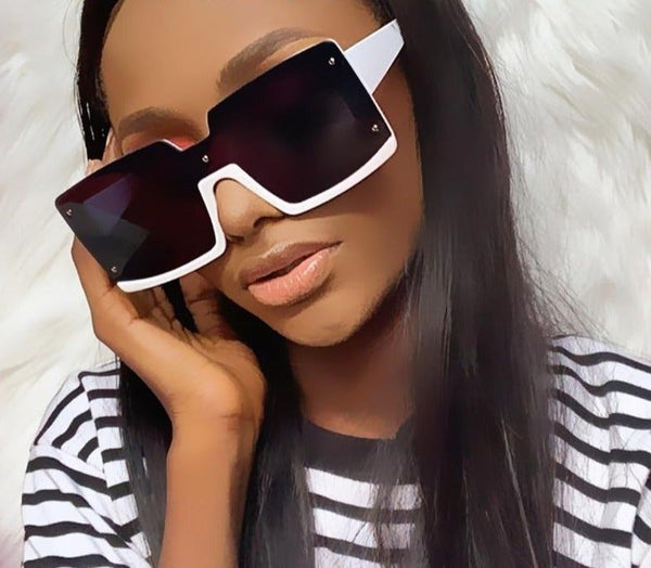 Oversized Double Color Frame Square Sunglasses