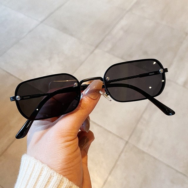 Rimless Candy Color Square Sunglasses