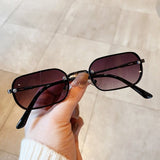 Rimless Candy Color Square Sunglasses
