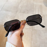 Rimless Candy Color Square Sunglasses
