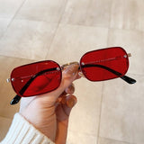 Rimless Candy Color Square Sunglasses