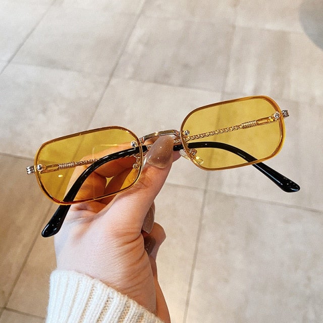 Rimless Candy Color Square Sunglasses