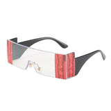 Rimless Snake Printed Rectangle Sunglass