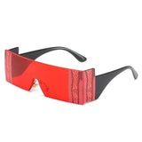 Rimless Snake Printed Rectangle Sunglass