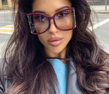 Oversized Bamboo Leg Chic Square Sunglass