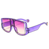 Retro Oversized Rivets Square Sunglasses