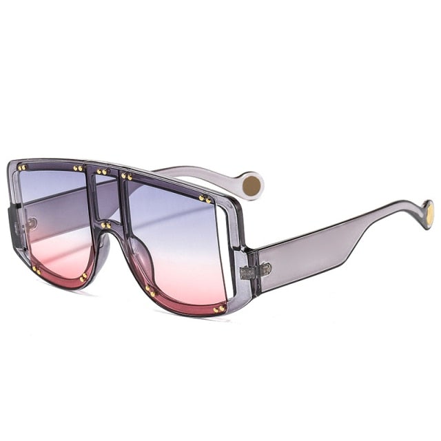 Retro Oversized Rivets Square Sunglasses