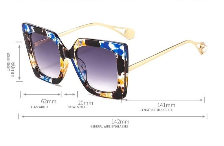Vintage Big Frame Gradient Square Sunglasses