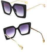 Vintage Big Frame Gradient Square Sunglasses