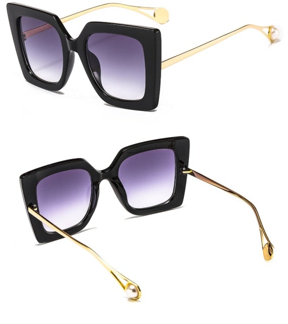 Vintage Big Frame Gradient Square Sunglasses