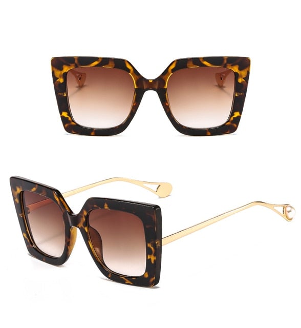 Vintage Big Frame Gradient Square Sunglasses