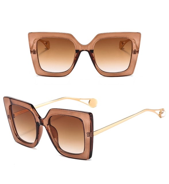Vintage Big Frame Gradient Square Sunglasses