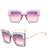 Vintage Big Frame Gradient Square Sunglasses