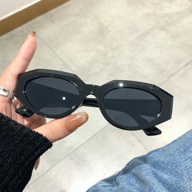Vintage Small Oval Lens Round Sunglasses