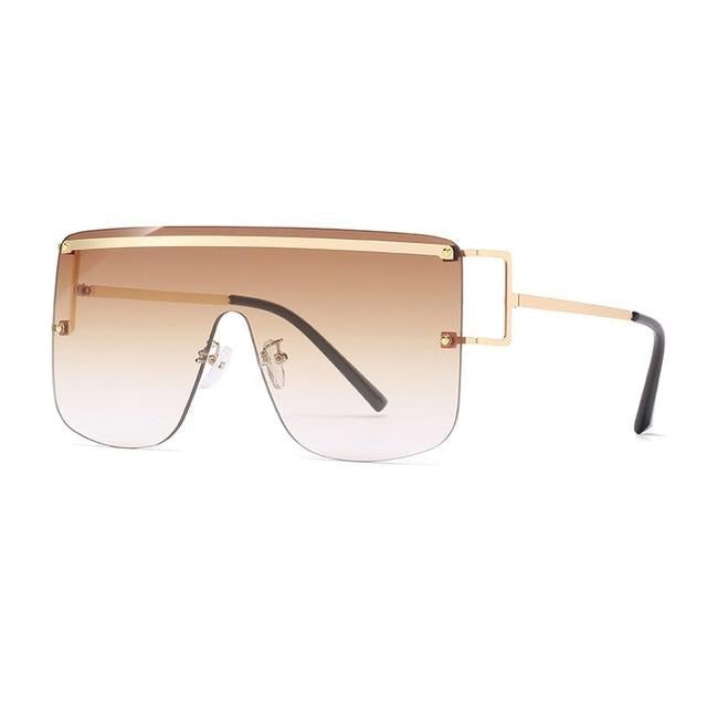 Rimless Oversized Square Sunglasses