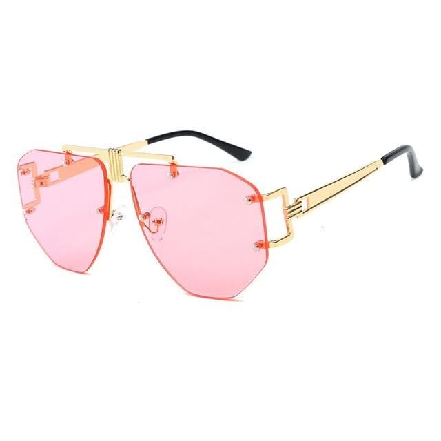 Vintage Metal Pilot Rimless Sunglass