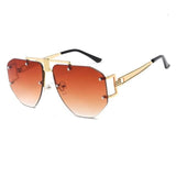 Vintage Metal Pilot Rimless Sunglass