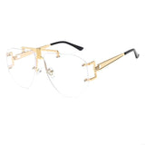Vintage Metal Pilot Rimless Sunglass