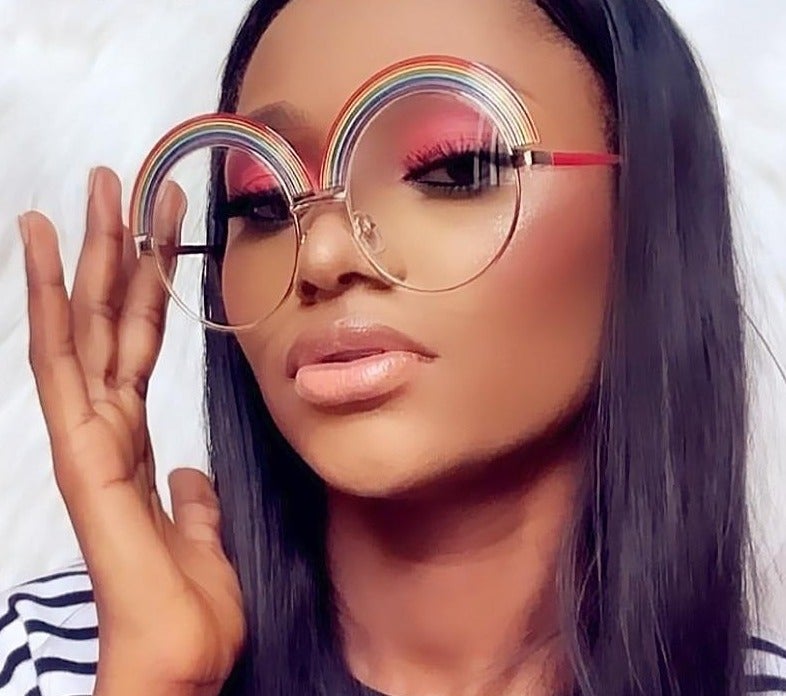 Rainbow Stripe Round Sunglass