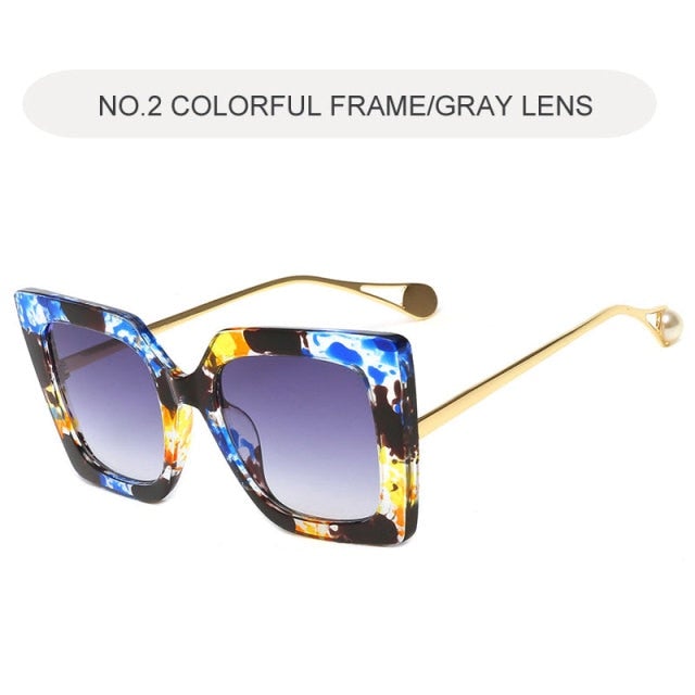 Alloy Frame Square Sunglasses