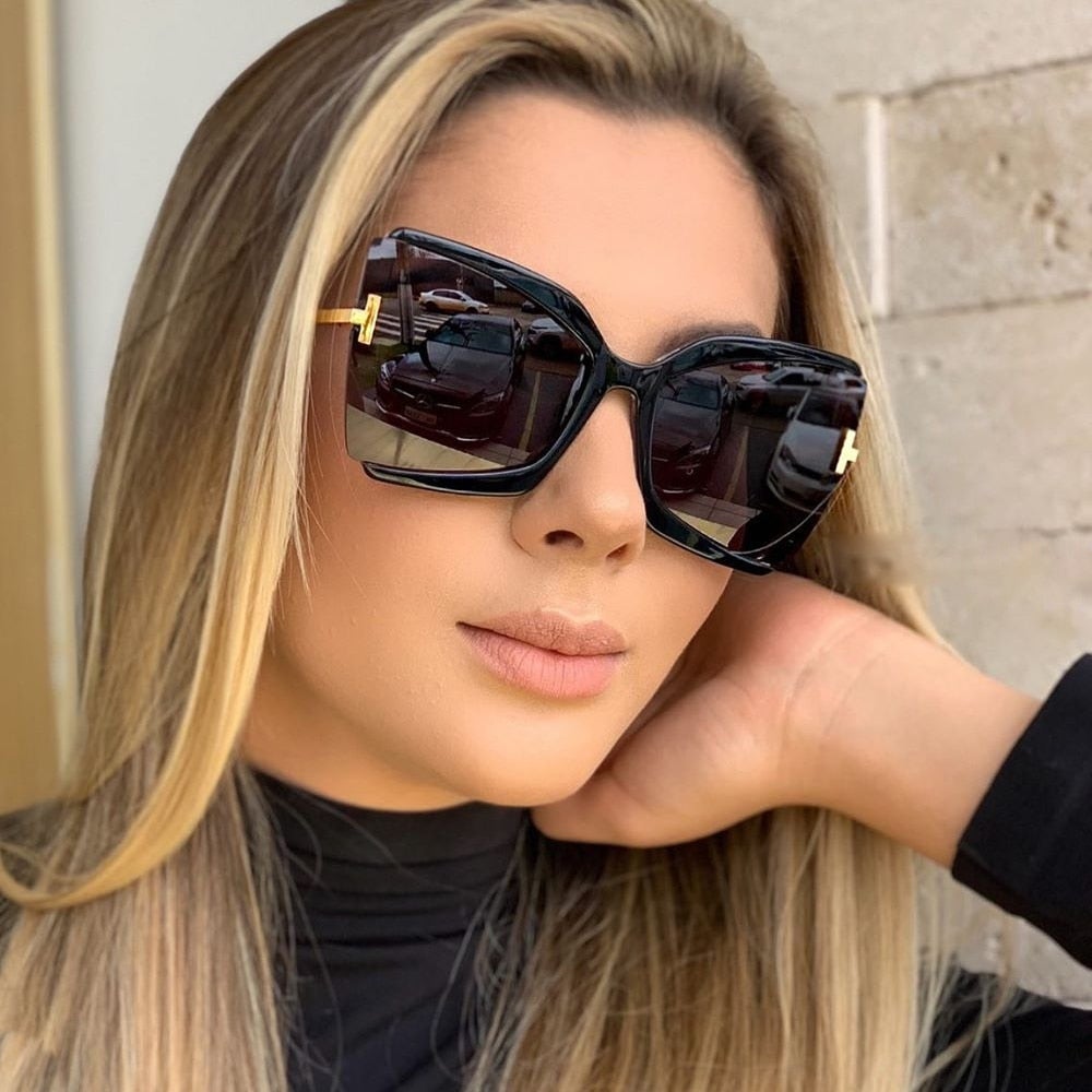 Oversized Big Frame Colorful Shades Square Sunglasses