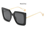 Retro Black Frame Metal Square Sunglasses