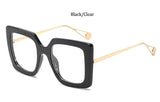 Retro Black Frame Metal Square Sunglasses