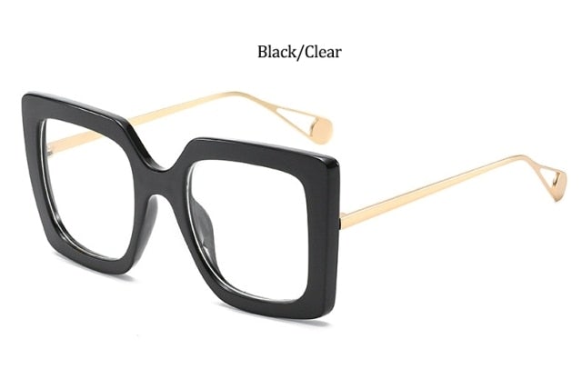 Retro Black Frame Metal Square Sunglasses